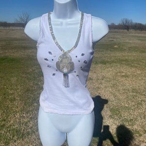 ABS by Allen Schwartz Beaded Sequined Tank